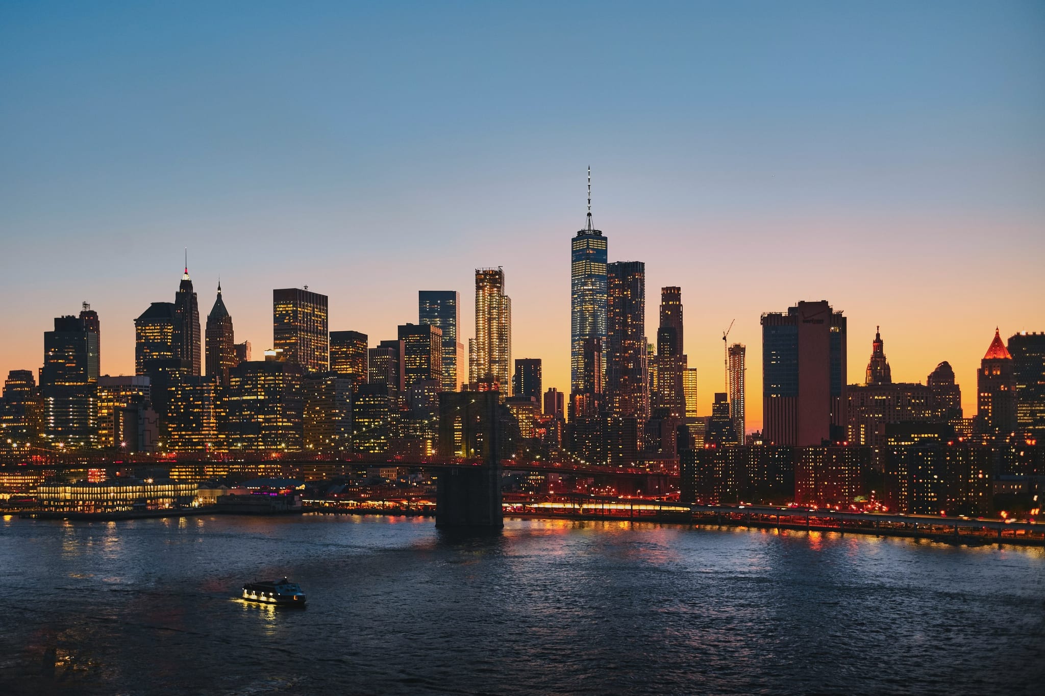 Global metropolitan skyline at dusk